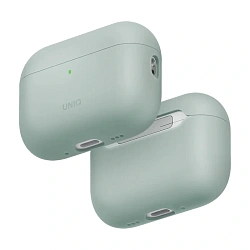 Кобура UNIQ Lino для Apple AirPods Pro 3 поликарбонат, силикон, "ледяной зелёный"