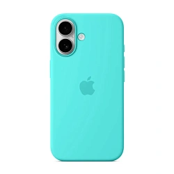 Клип-кейс (накладка) Silicone Case для Apple iPhone 16 силикон, бирюзовый