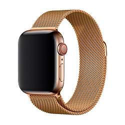 Миланский сетчатый браслет для Apple Watch 44 / 45 / 46 / 49mm сталь розовое золото