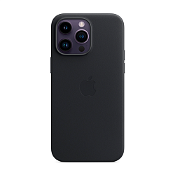 Клип-кейс (накладка) Leather Case MagSafe для Apple iPhone 14 Pro Max кожа, чёрный