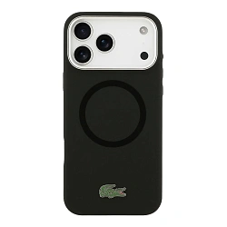 Клип-кейс (накладка) CG Mobile Lacoste Liquid Silicone Magsafe для Apple iPhone 17 Pro силикон, чёрный