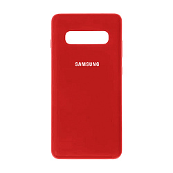 Клип-кейс (накладка) Silicone cover закрытый для Samsung Galaxy S10 силикон, красный