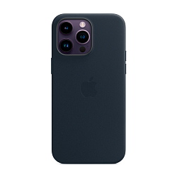 Клип-кейс (накладка) Leather Case MagSafe для Apple iPhone 14 Pro Max кожа, тёмно-синий