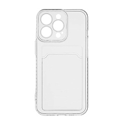 Клип-кейс (накладка) с визитницей для Apple iPhone 14 Pro Max силикон, прозрачный