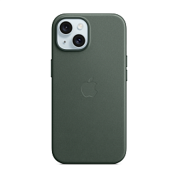 Клип-кейс (накладка) FineWoven Case MagSafe для Apple iPhone 15 Plus ткань, силикон, тёмно-зелёный