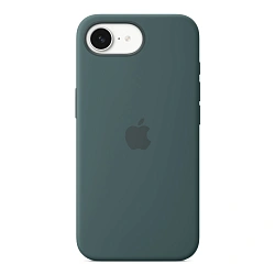 Клип-кейс (накладка) Silicone Case MagSafe для Apple iPhone 16e / 17e силикон, "зелёное озеро"