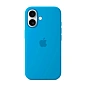 Клип-кейс (накладка) Silicone Case для Apple iPhone 16 силикон, голубой