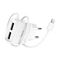 Сетевое зарядное устройство + кабель Lightning Hoco C59A 10 Вт, белый - 3