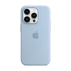 Клип-кейс (накладка) Silicone Case MagSafe для Apple iPhone 14 Pro силикон, голубой
