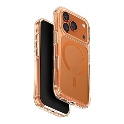 Клип-кейс (накладка) UNIQ Lifepro Xtreme MagSafe для Apple iPhone 17 Pro полиуретан, прозрачный с оранжевым