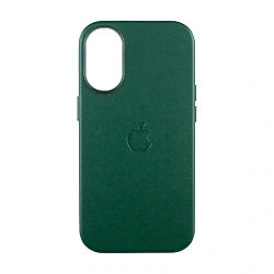Клип-кейс (накладка) Leather Case MagSafe для Apple iPhone 16 кожа, тёмно-зелёный