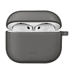 Кобура UNIQ Glase для Apple AirPods 4 термополиуретан, затемнённый