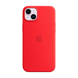 Клип-кейс (накладка)  Silicone Case MagSafe для Apple iPhone 14 Plus (Уценка) красный